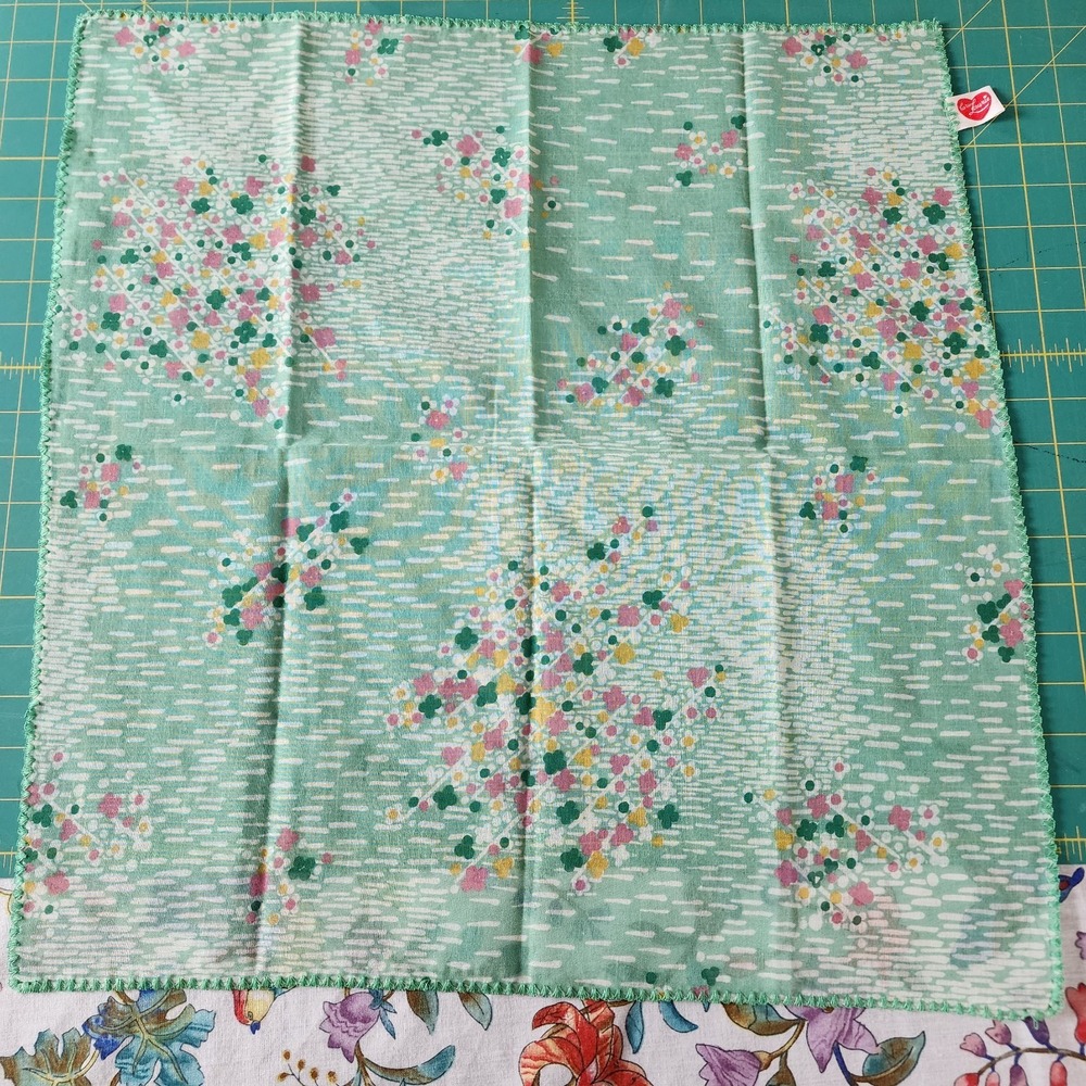 Vintage Caro Laurie Spring Floral Scarf Colorful Dainty Romantic Pastel 70s Mod